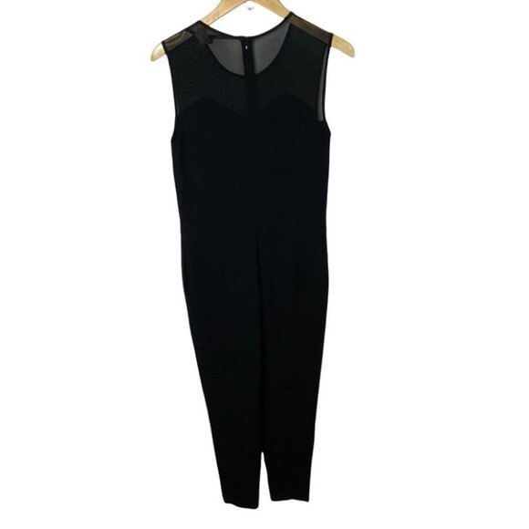 Garmentory Just Female Black Jumpsuit Size XS Mesh Panel Pockets Sleeveless Min - Picture 5 of 12
